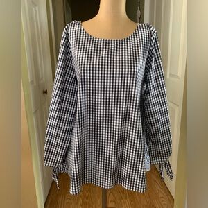 Vince Camuto Black & White Blouse Large Classic